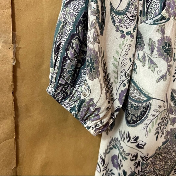 Free People | Rain Or Shine Lace Up Mini Dress Popover Floral Paisley Size XS - Picture 11 of 16